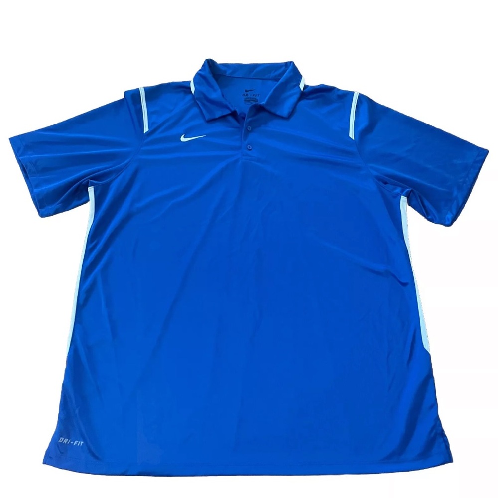 Nike Men’s Dri-Fit Golf Polo Shirt Blue White Size XL Athletic Sports